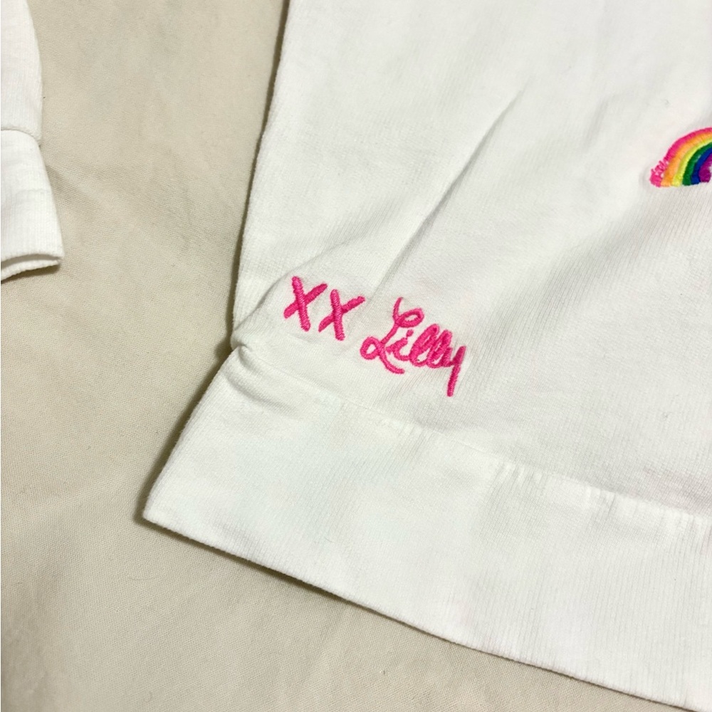 Lily Pulitzer Sheridan Rainbow Sweatshirt 100% Cotton size XXS - Picture 5 of 7